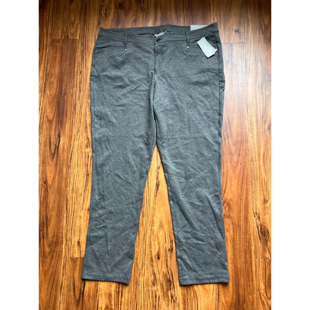CJ Banks Signature Slimming Ponte Knit Pants Women 22W Gray NWT Tapered Leg Work
